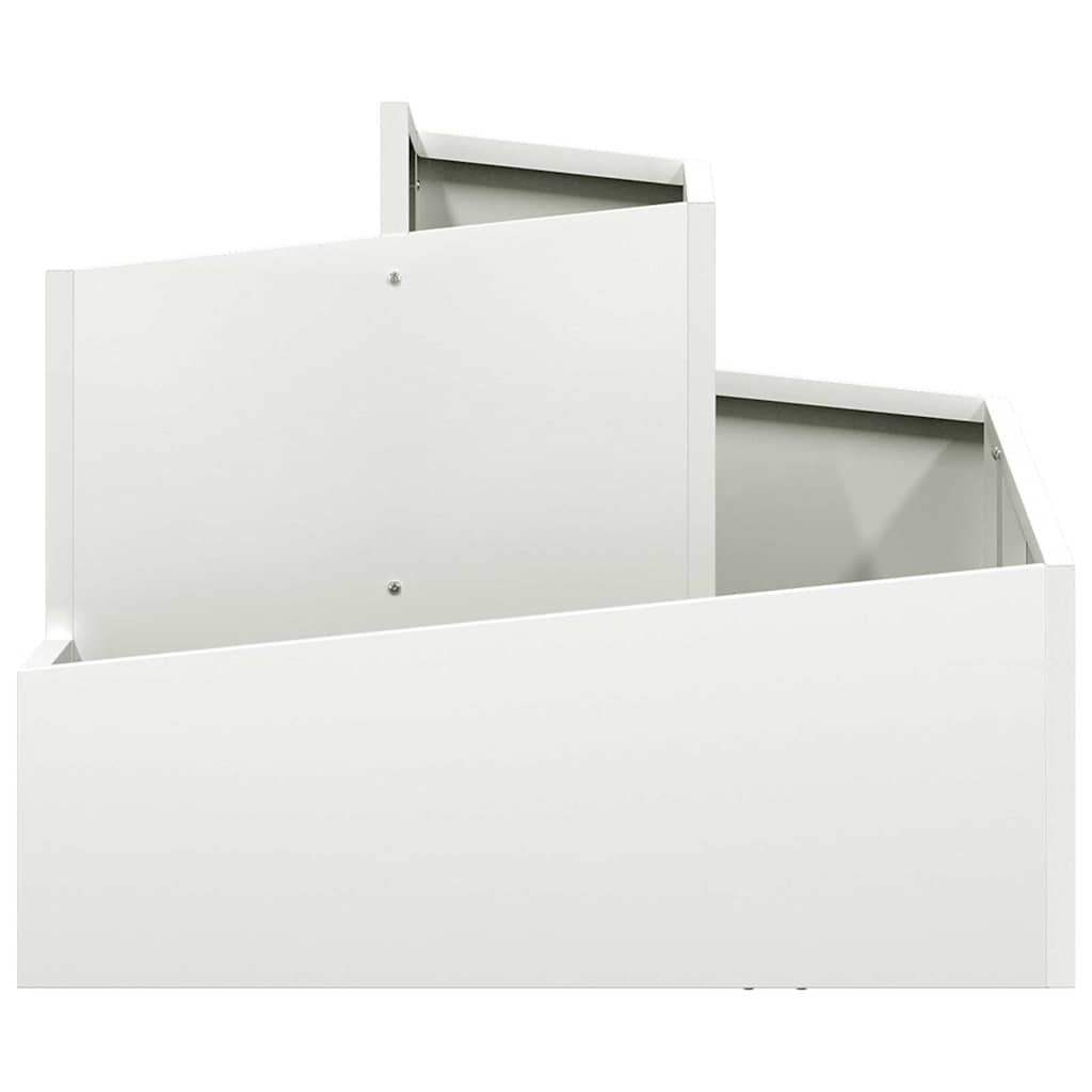 Vaso da giardino Bianco 60 x 60 x 50 cm Acciaio