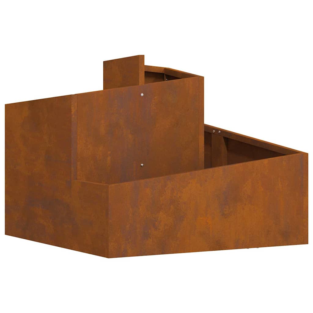 Vaso da giardino Marrone 60 x 60 x 50 cm acciaio corten