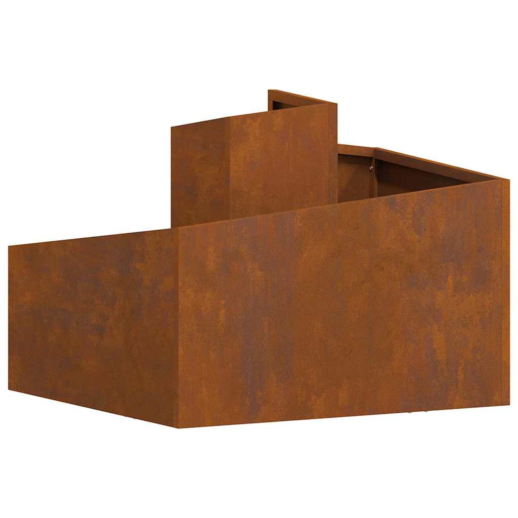 Vaso da giardino Marrone 60 x 60 x 50 cm acciaio corten