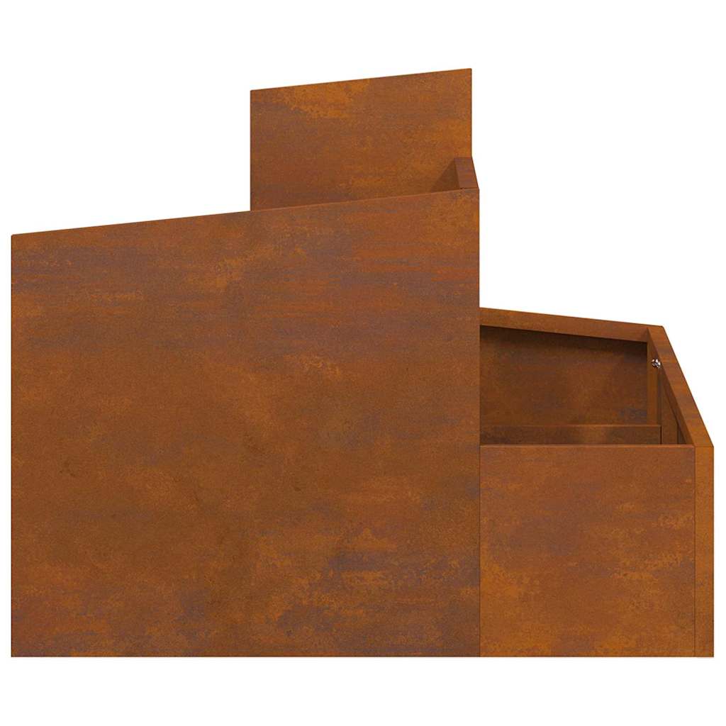 Vaso da giardino Marrone 60 x 60 x 50 cm acciaio corten