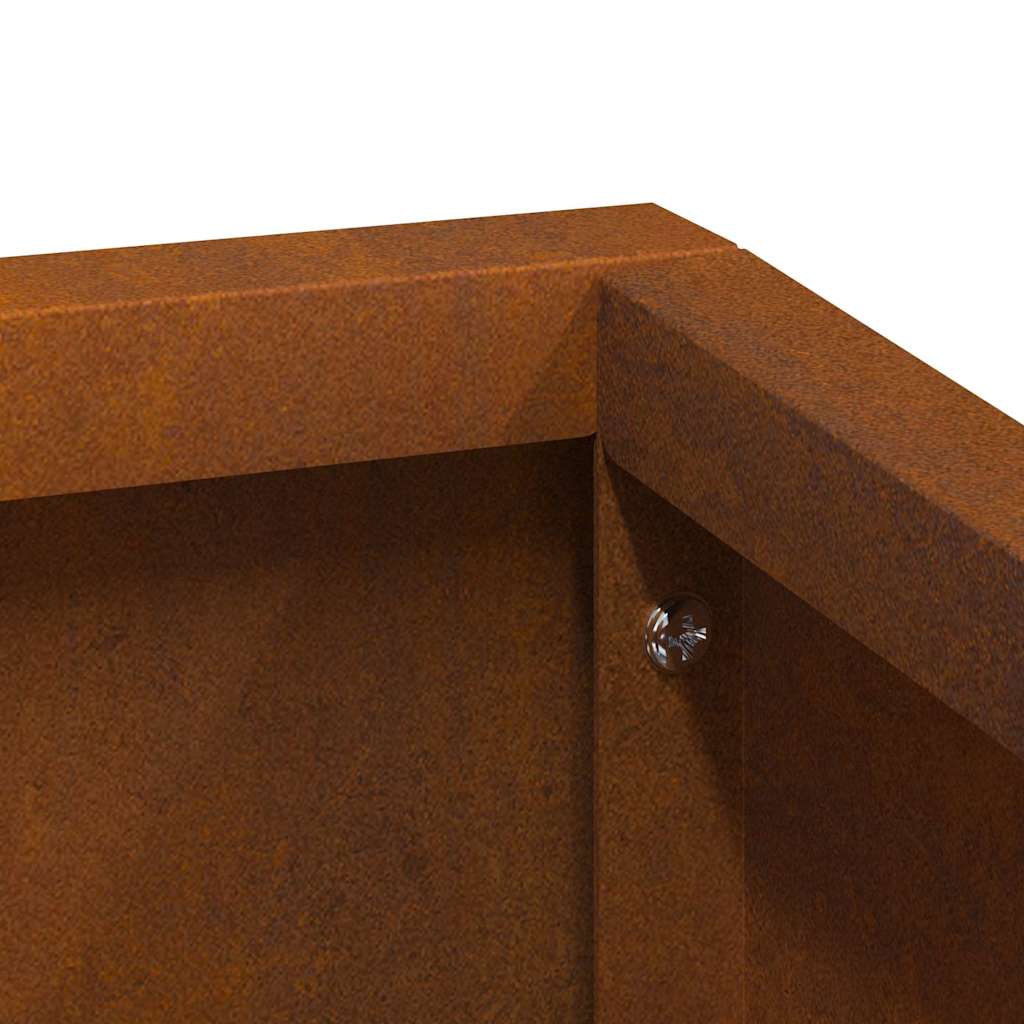 Vaso da giardino Marrone 80 x 80 x 50 cm acciaio corten
