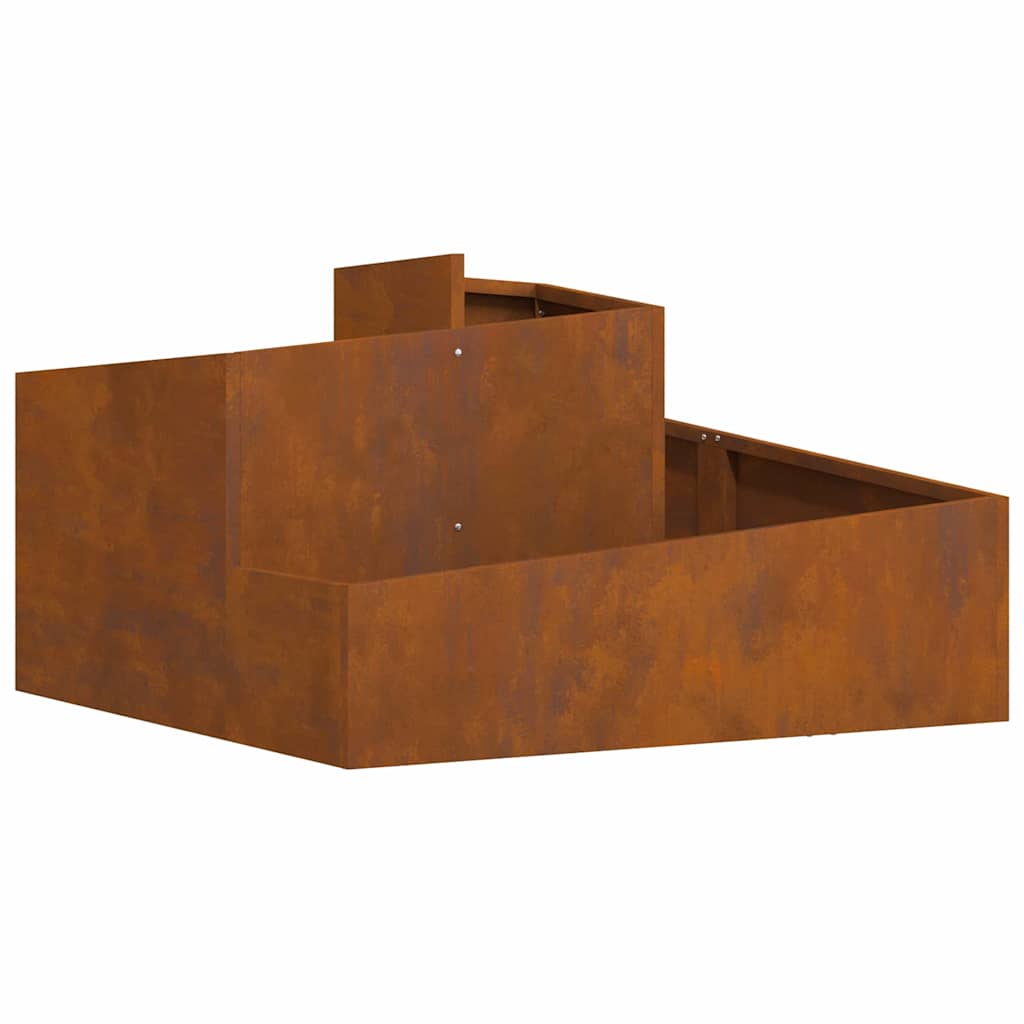 Vaso da giardino Marrone 80 x 80 x 50 cm acciaio corten