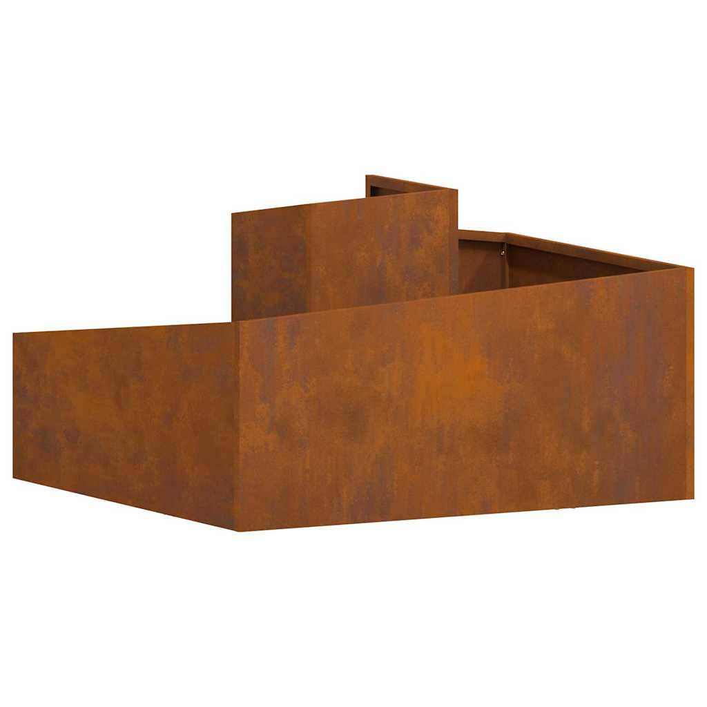 Vaso da giardino Marrone 80 x 80 x 50 cm acciaio corten