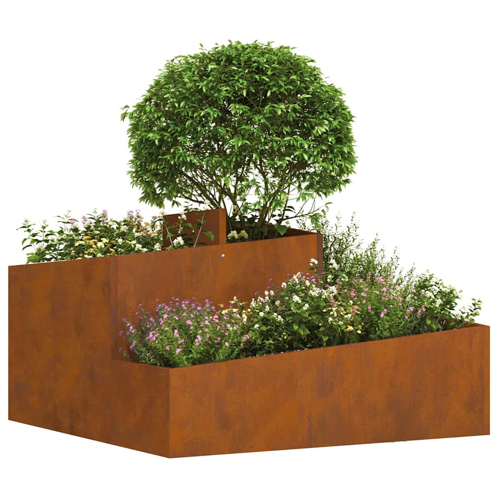 Vaso da giardino Marrone 80 x 80 x 50 cm acciaio corten