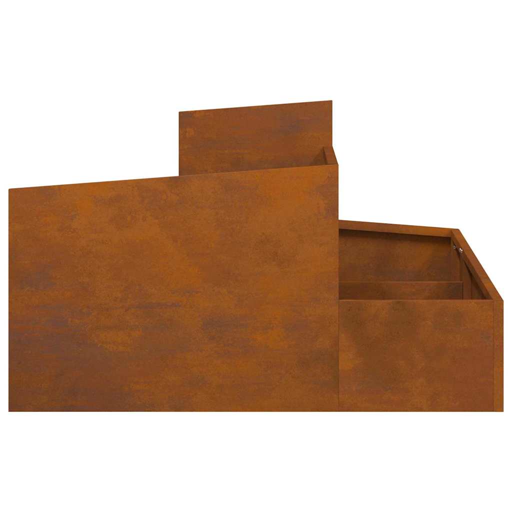 Vaso da giardino Marrone 80 x 80 x 50 cm acciaio corten