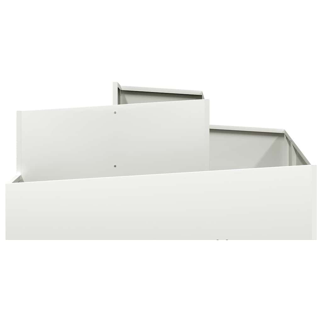 Vaso da giardino Bianco 100 x 100 x 50 cm Acciaio