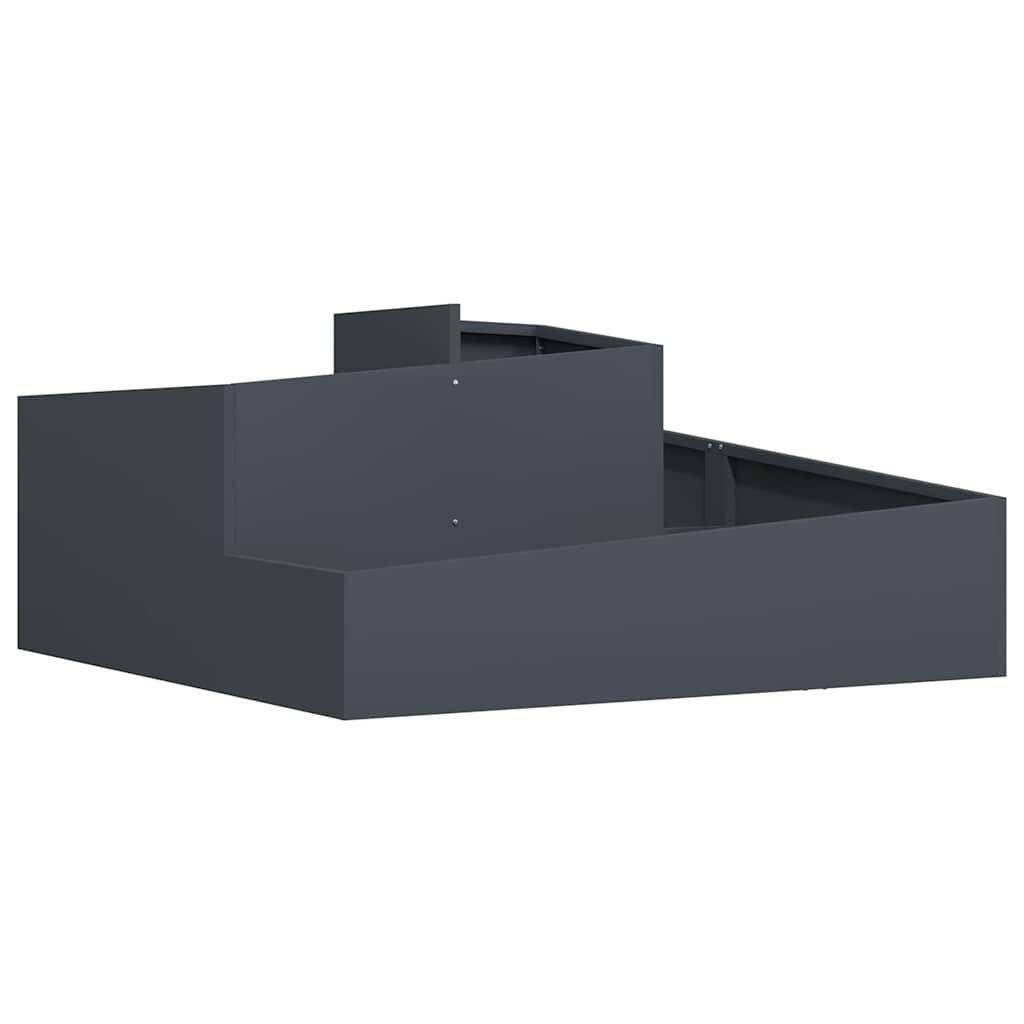 Vaso da giardino Antracite 100 x 100 x 50 cm Acciaio