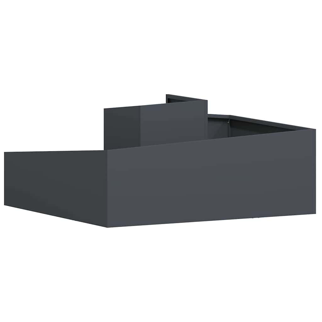 Vaso da giardino Antracite 100 x 100 x 50 cm Acciaio