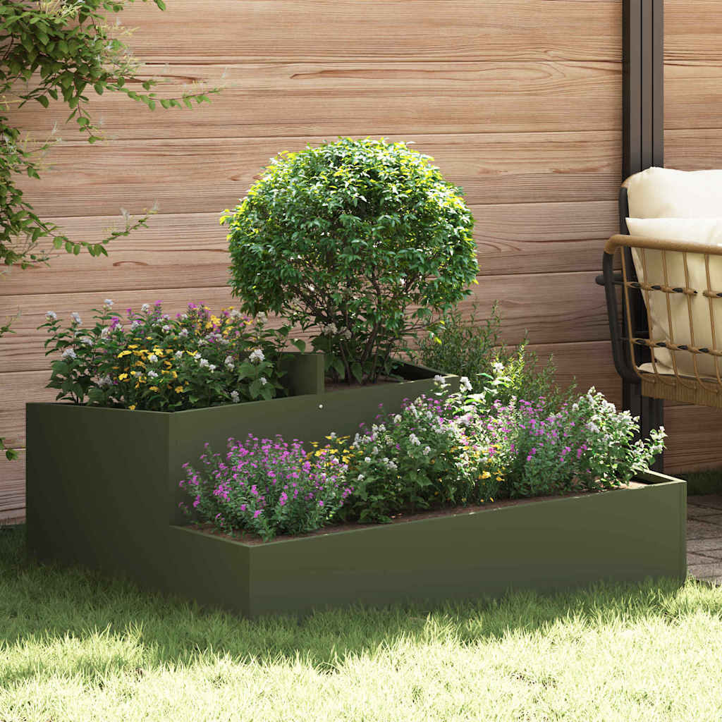 Vaso da giardino Oliver verde 100 x 100 x 50 cm Acciaio