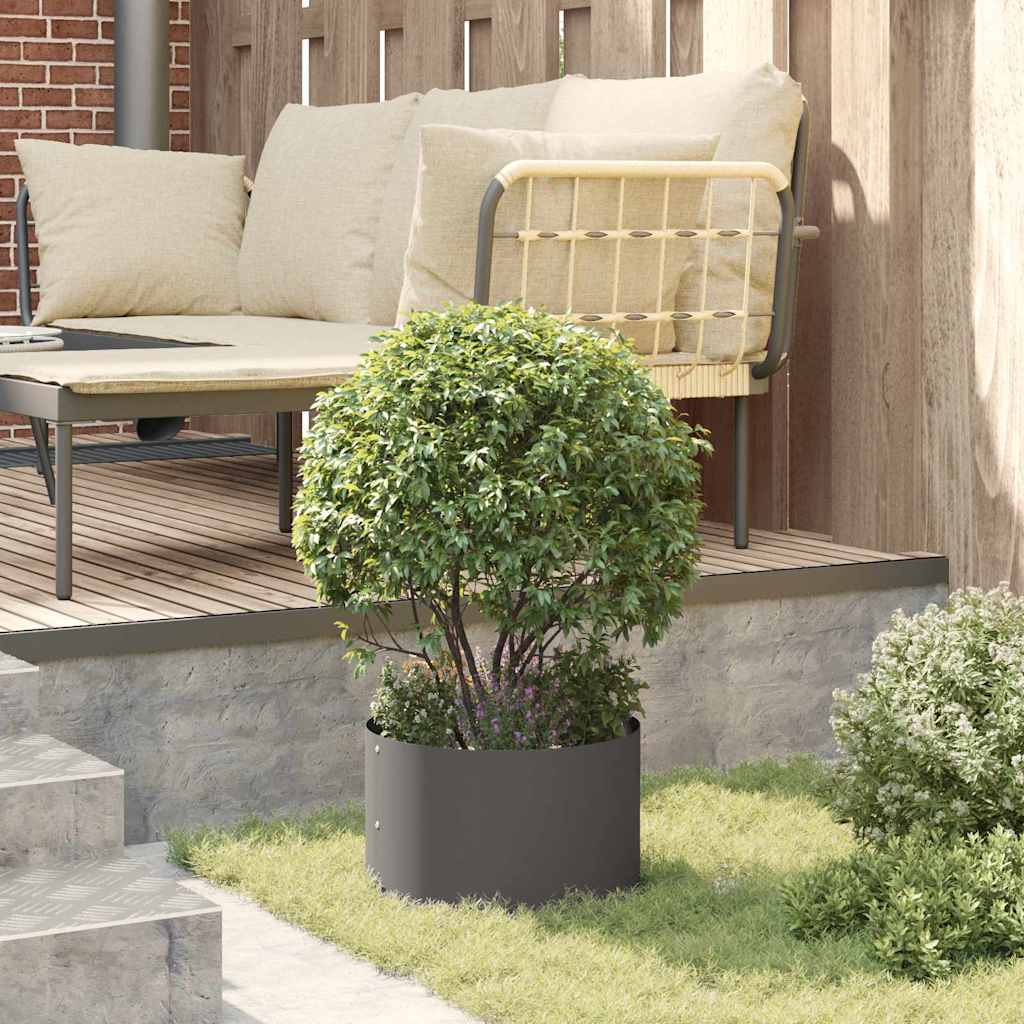 Vasi da giardino 5 pcs Nero 30 x 30 x 20 cm Acciaio