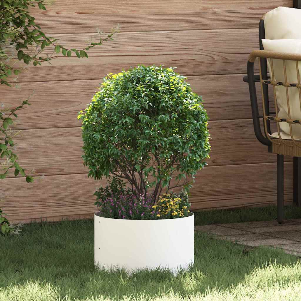 Vasi da giardino 5 pcs Bianco 30 x 30 x 20 cm Acciaio