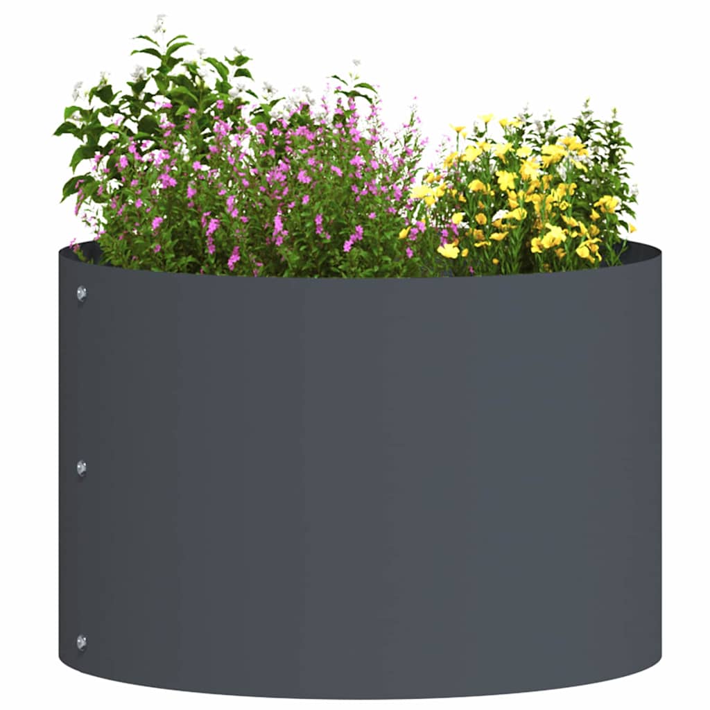 Vasi da giardino 5 pcs Antracite 30 x 30 x 20 cm Acciaio