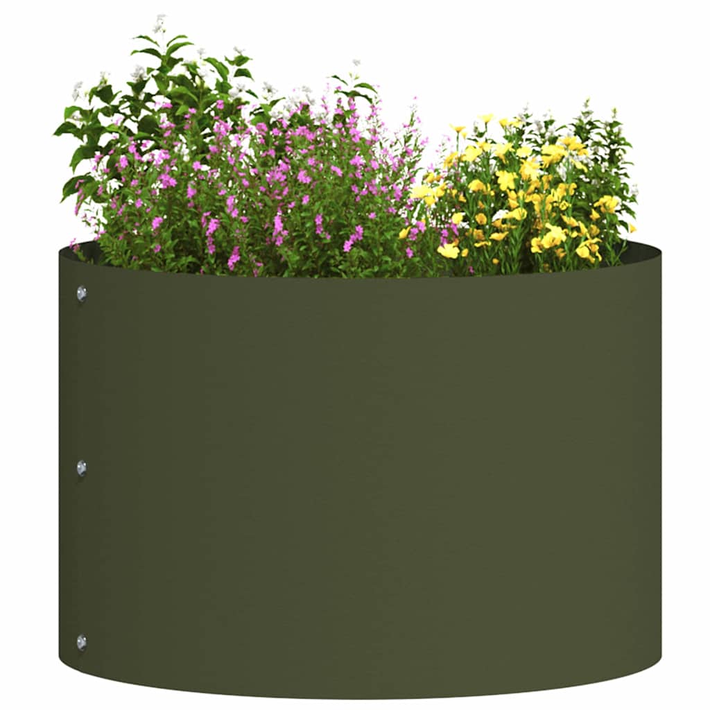 Vasi da giardino 5 pcs Oliver verde 30 x 30 x 20 cm Acciaio