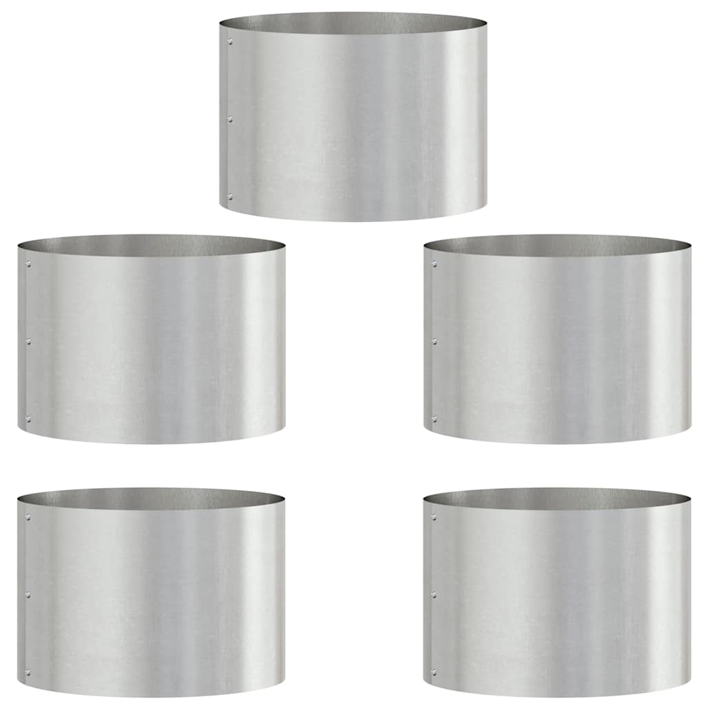 Vasi da giardino 5 pcs Argento 30 x 30 x 20 cm