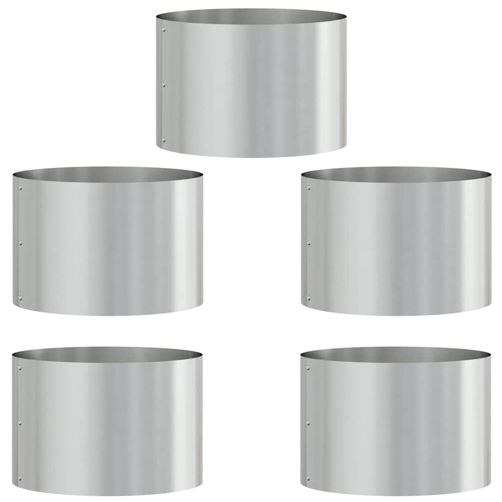 Vasi da giardino 5 pcs Argento 30 x 30 x 20 cm Acciaio zincato