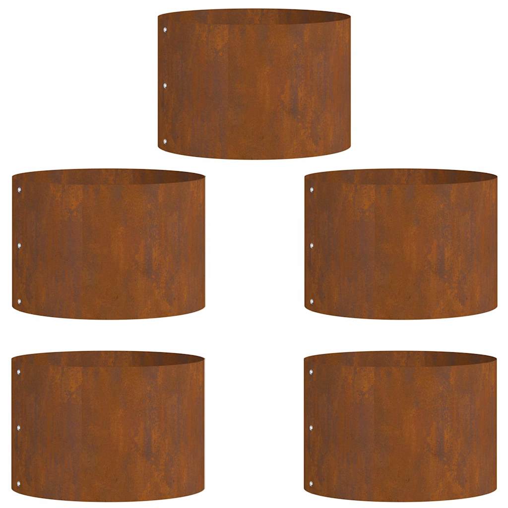 Vasi da giardino 5 pcs Marrone 30 x 30 x 20 cm Acciaio corten