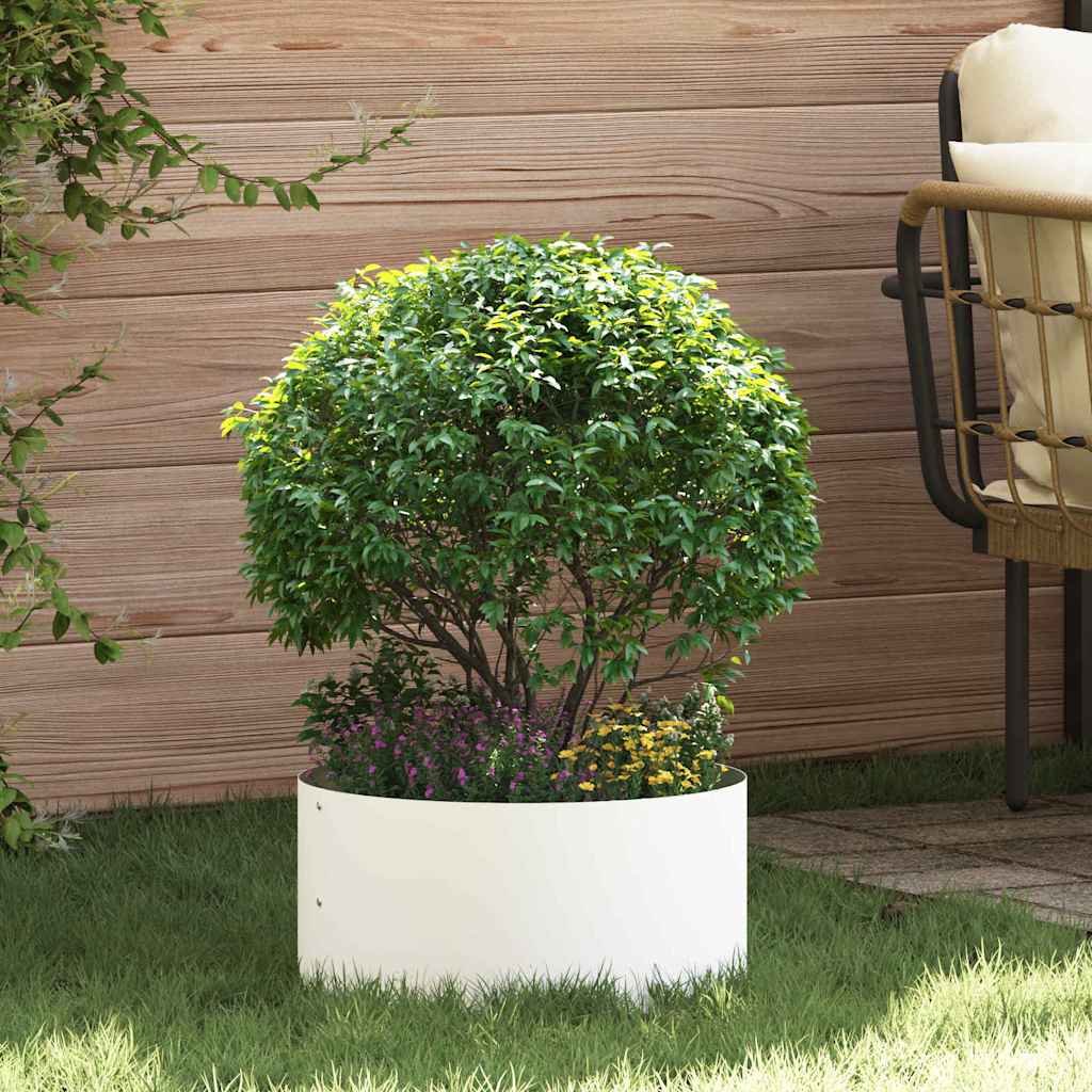 Vaso da giardino Bianco 40 x 40 x 20 cm Acciaio