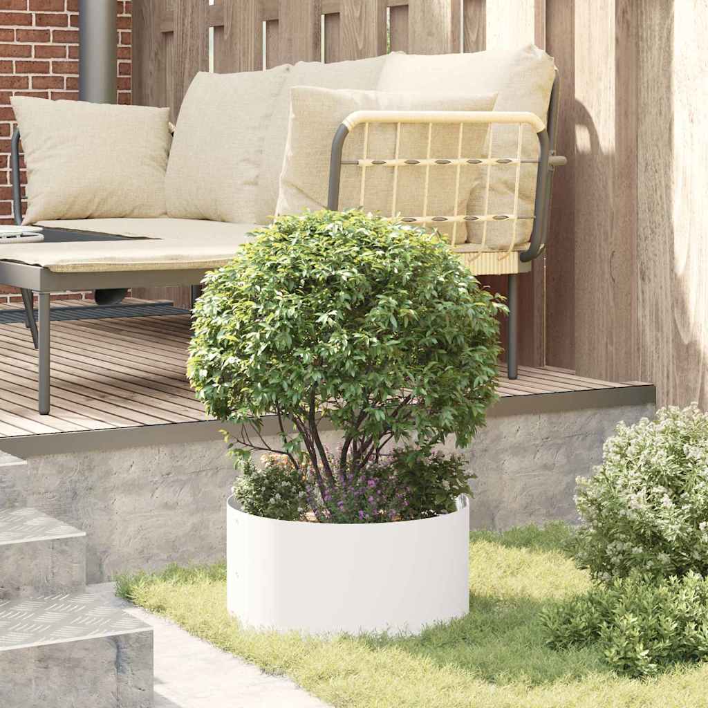 Vaso da giardino Bianco 40 x 40 x 20 cm Acciaio