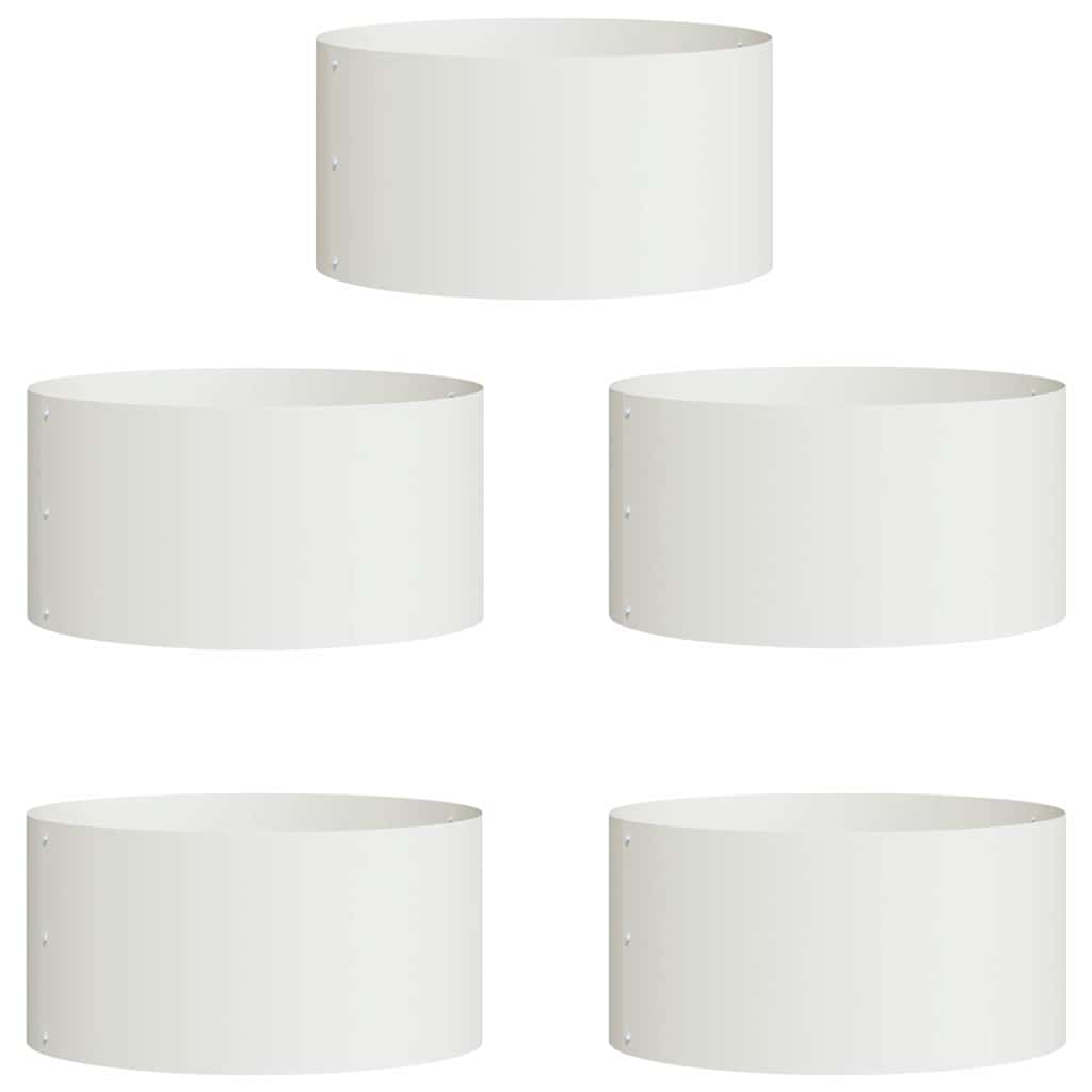 Vasi da giardino 5 pcs Bianco 40 x 40 x 20 cm Acciaio