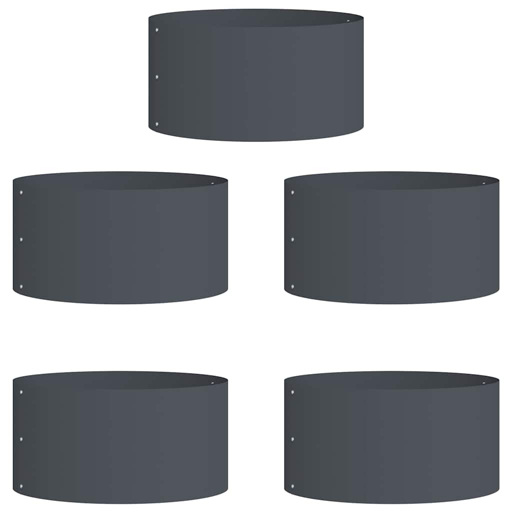 Vasi da giardino 5 pcs Antracite 40 x 40 x 20 cm Acciaio
