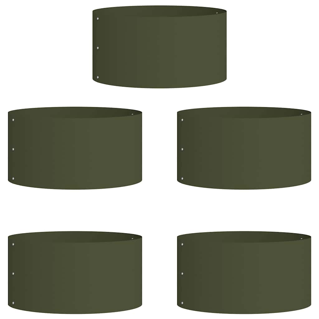 Vasi da giardino 5 pcs Oliver verde 40 x 40 x 20 cm Acciaio
