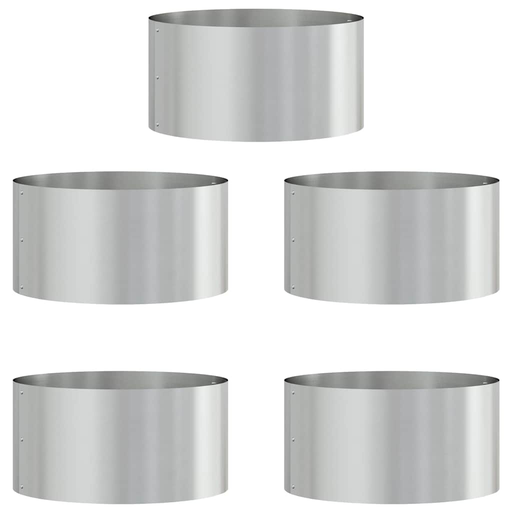 Vasi da giardino 5 pcs Argento 40 x 40 x 20 cm Acciaio zincato