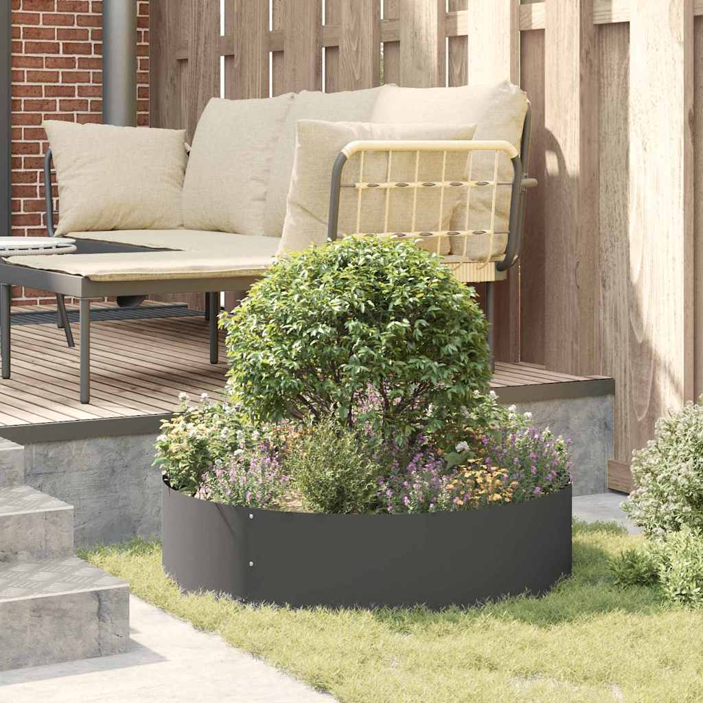 Vasi da giardino 5 pcs Nero 80 x 80 x 20 cm Acciaio