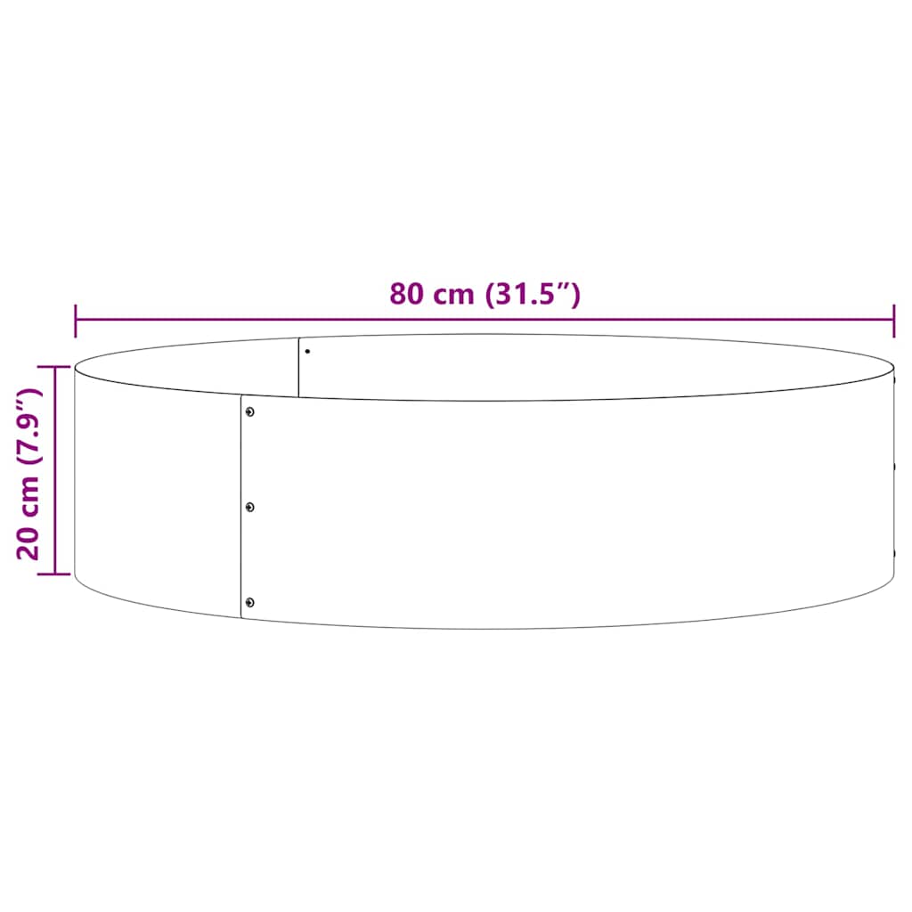 Vasi da giardino 5 pcs Nero 80 x 80 x 20 cm Acciaio