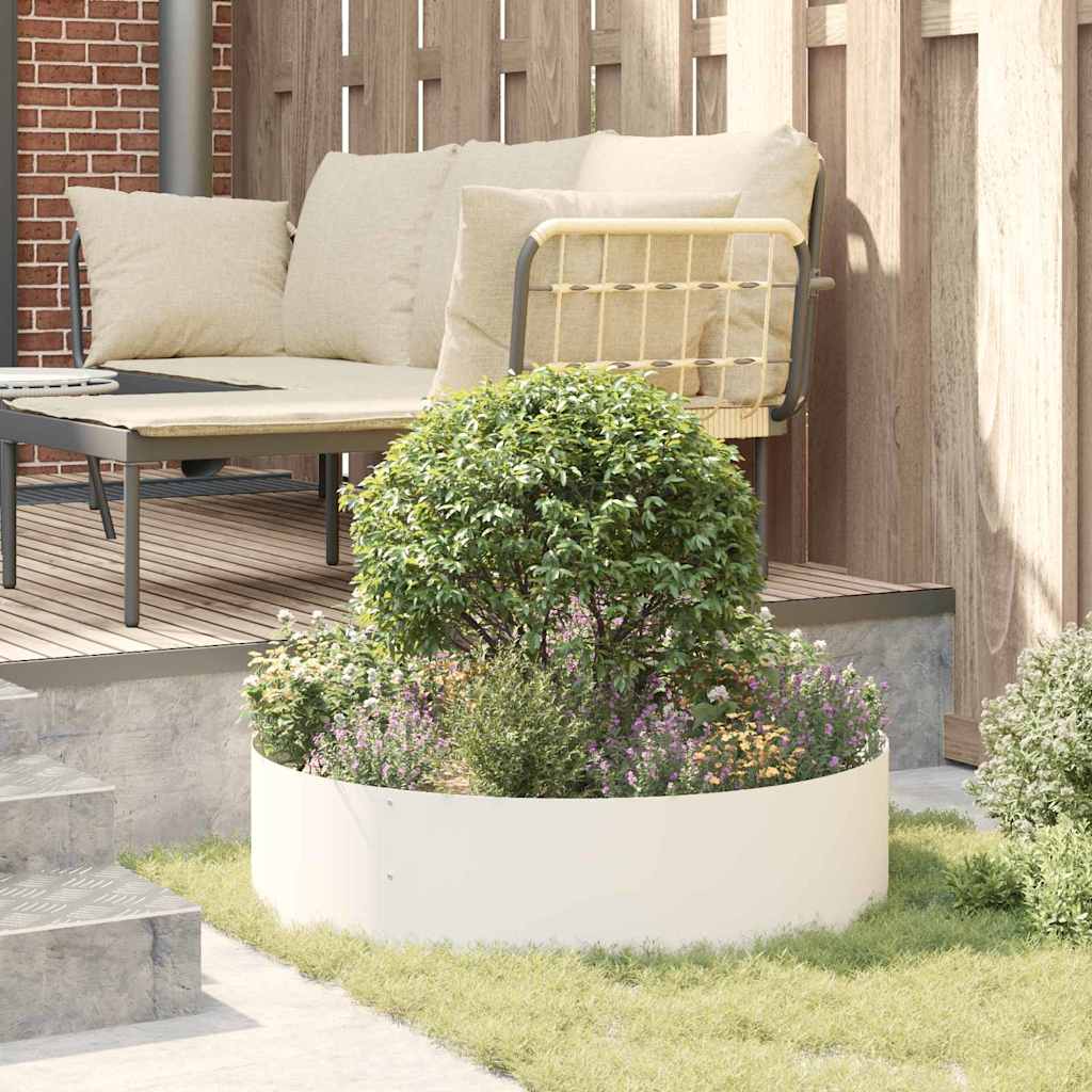 Vasi da giardino 5 pcs Bianco 80 x 80 x 20 cm Acciaio