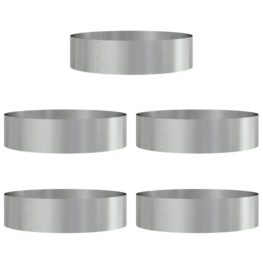 Vasi da giardino 5 pcs Argento 80 x 80 x 20 cm Acciaio zincato