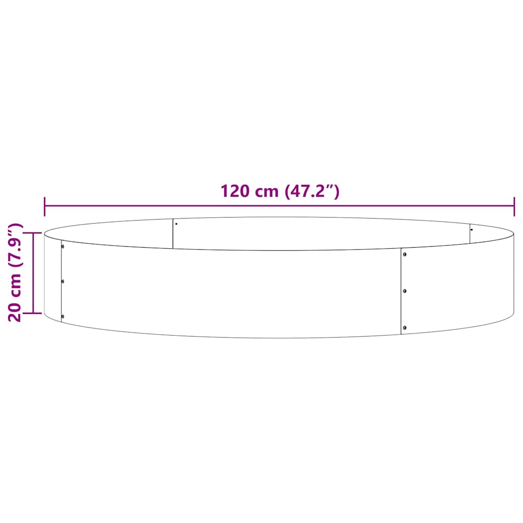 Vaso da giardino Argento 120 x 120 x 20 cm Acciaio zincato