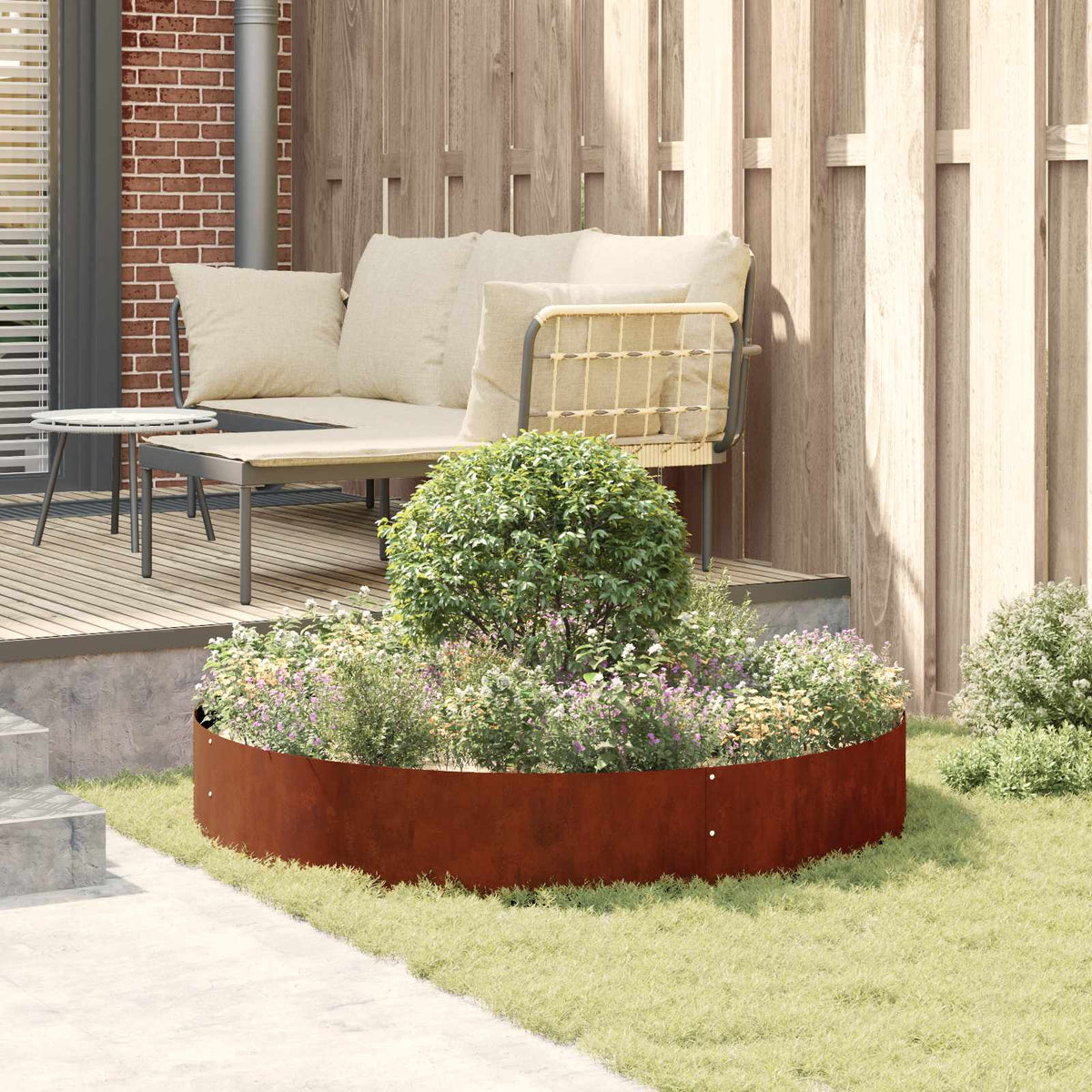 Anello per vaso 5 pz Ruggine 120 x 120 x 20 cm | homemem39