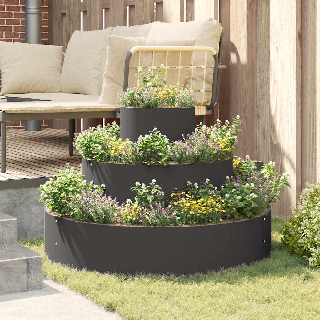 Vaso da giardino Nero 90 x 90 x 20 cm Acciaio