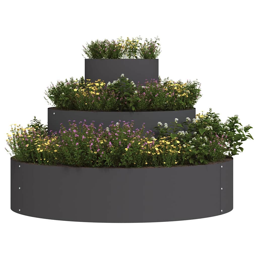 Vaso da giardino Nero 90 x 90 x 20 cm Acciaio