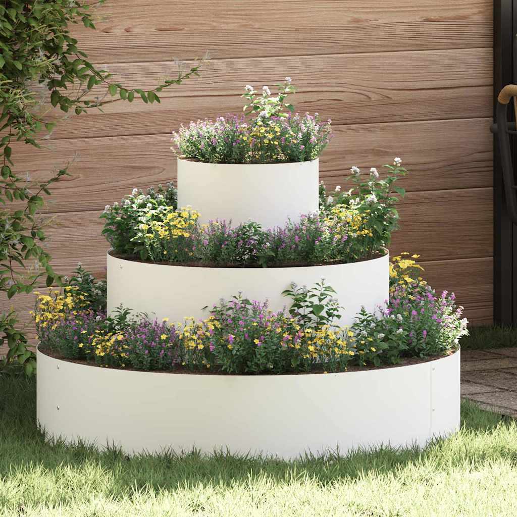 Vaso da giardino Bianco 90 x 90 x 20 cm Acciaio