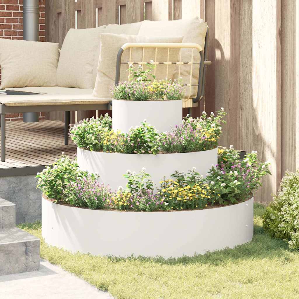 Vaso da giardino Bianco 90 x 90 x 20 cm Acciaio