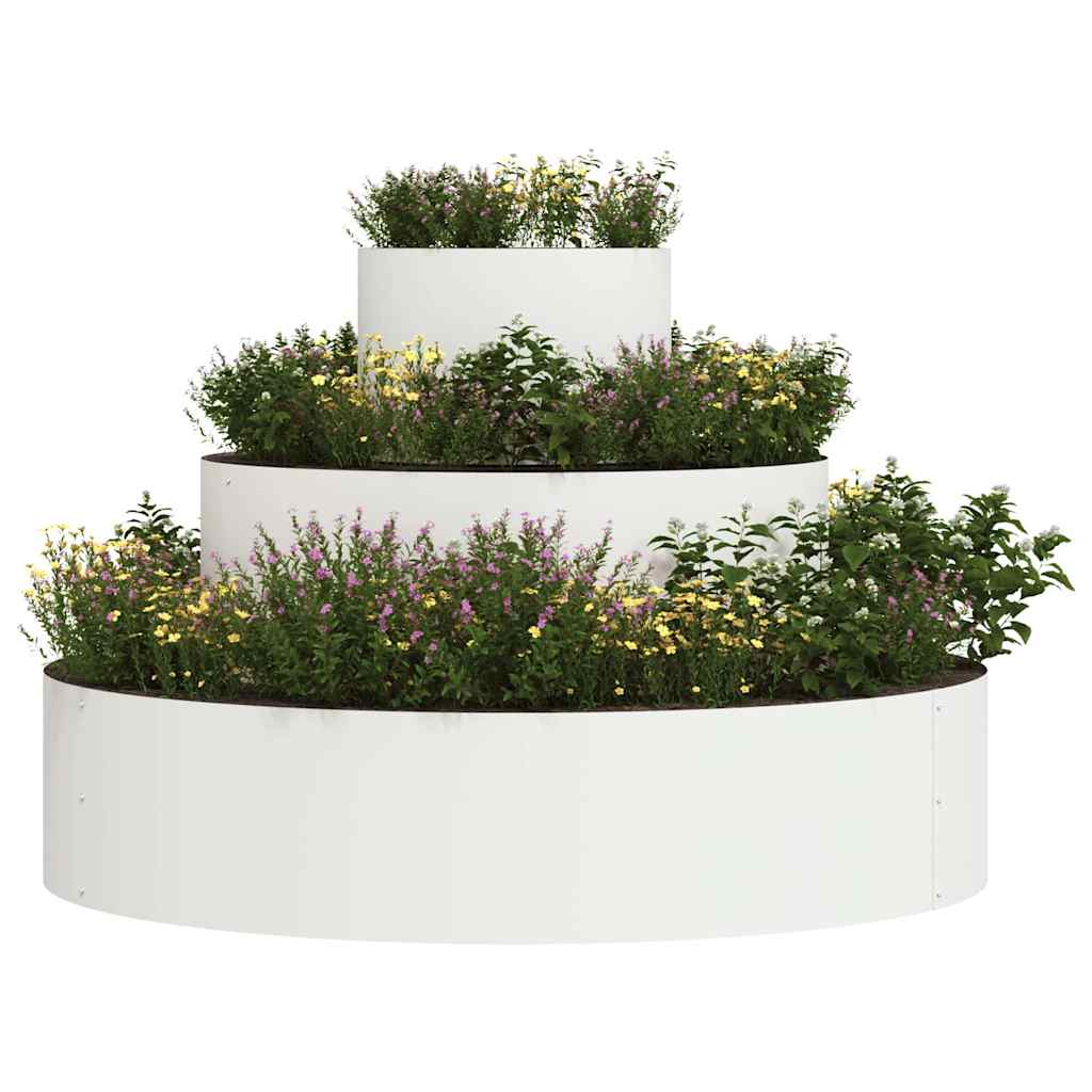 Vaso da giardino Bianco 90 x 90 x 20 cm Acciaio