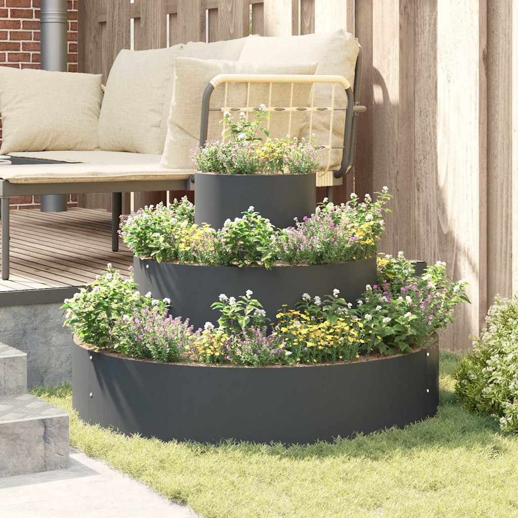 Vaso da giardino Antracite 90 x 90 x 20 cm Acciaio
