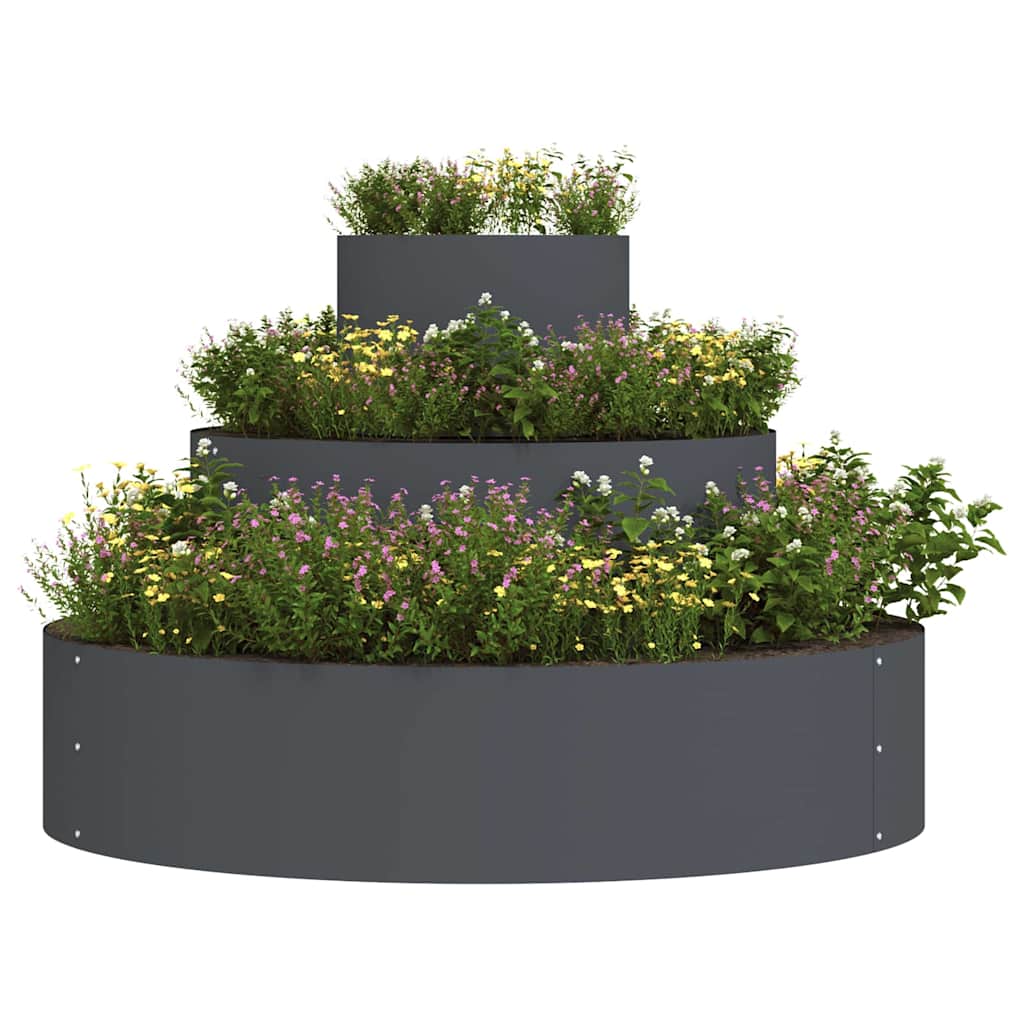Vaso da giardino Antracite 90 x 90 x 20 cm Acciaio