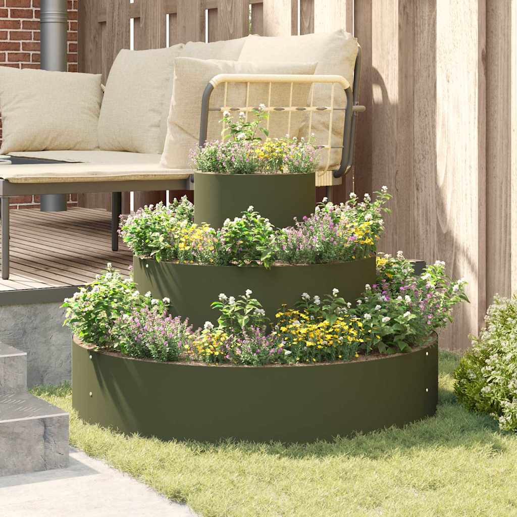 Vaso da giardino Oliver verde 90 x 90 x 20 cm Acciaio