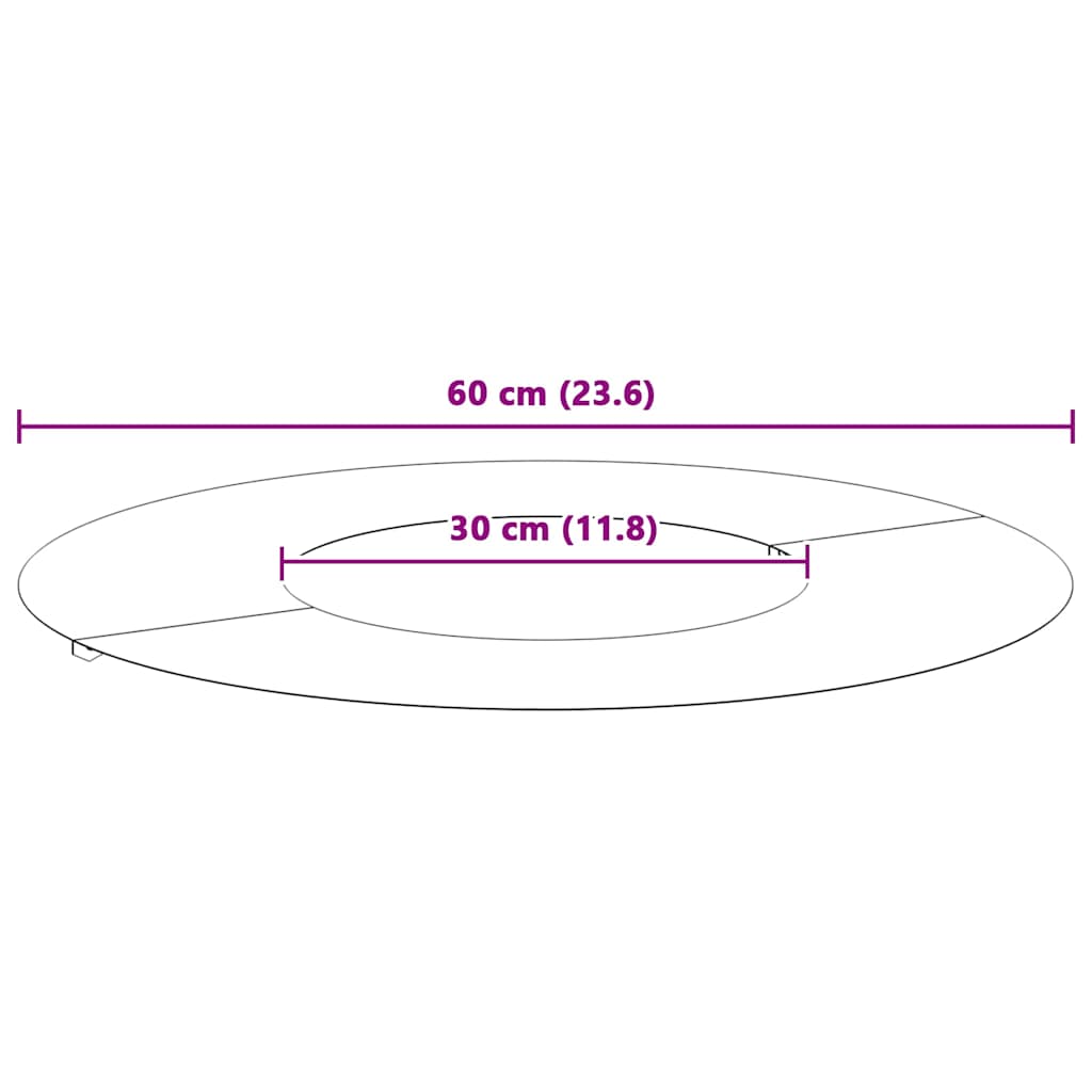 adatto per Anello d'Albero Piatto Nero Ø30 / 60 cm Acciaio