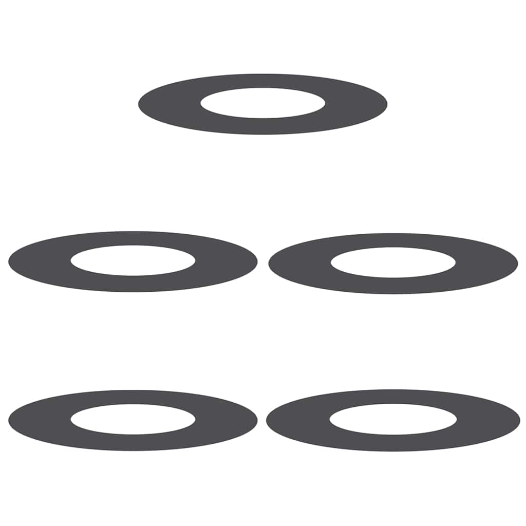 Anelli di Albero Piatto 5 pcs Nero Ø30 / 60 cm Acciaio