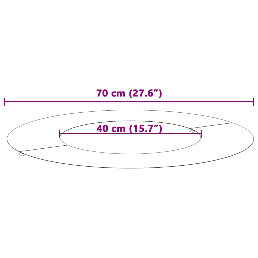 adatto per Anello d'Albero Piatto Nero Ø40 / 70 cm Acciaio