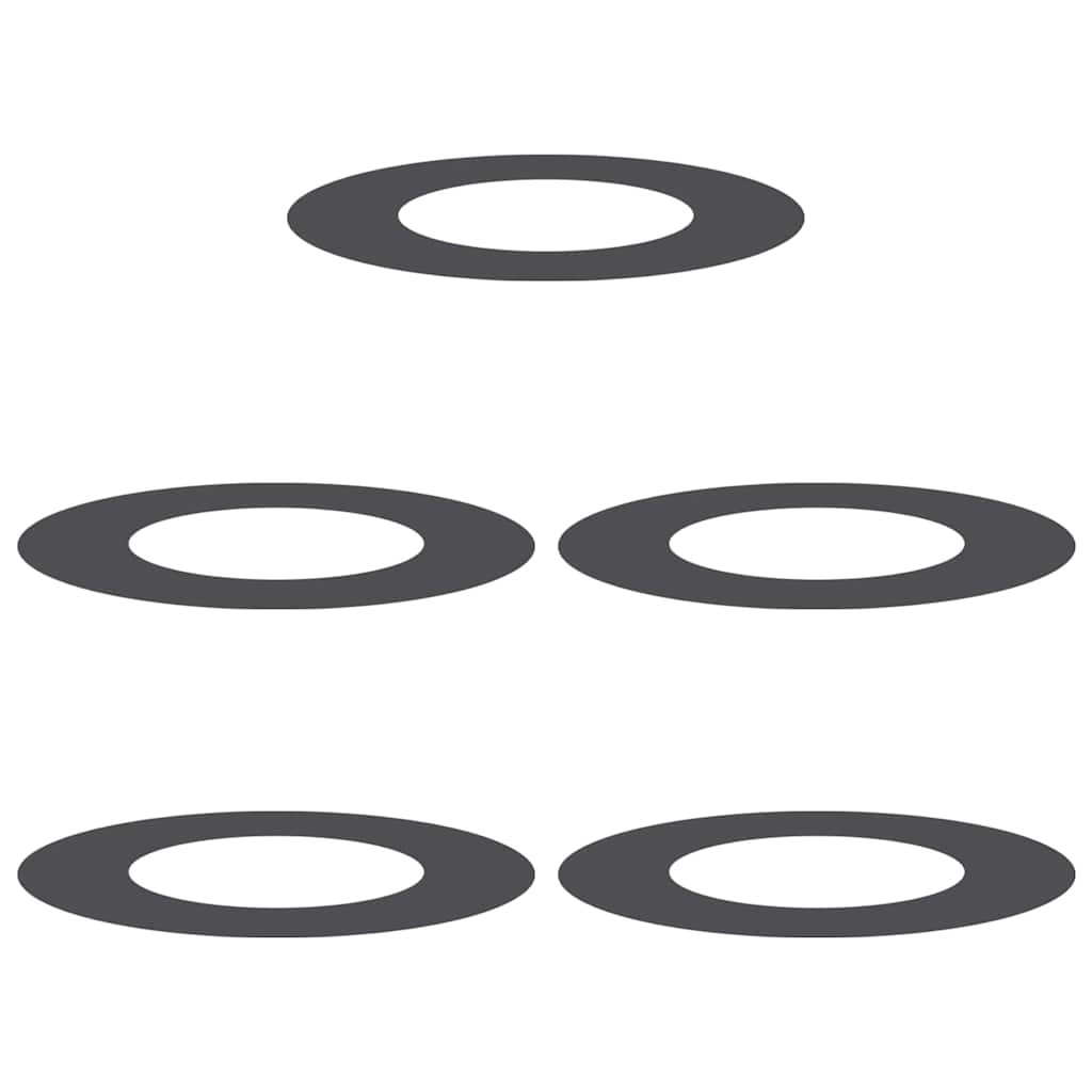 Anelli di Albero Piatto 5 pcs Nero Ø40 / 70 cm Acciaio