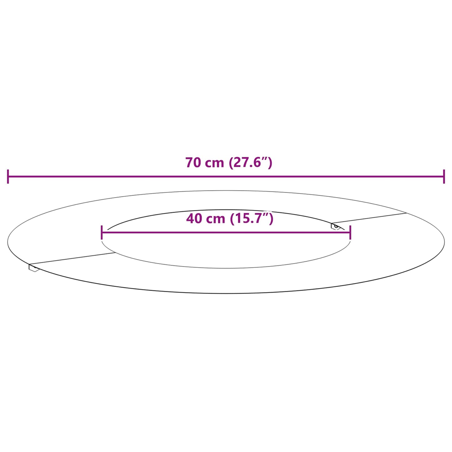 adatto per Anello d'Albero Piatto Marrone Ø40 / 70 cm
