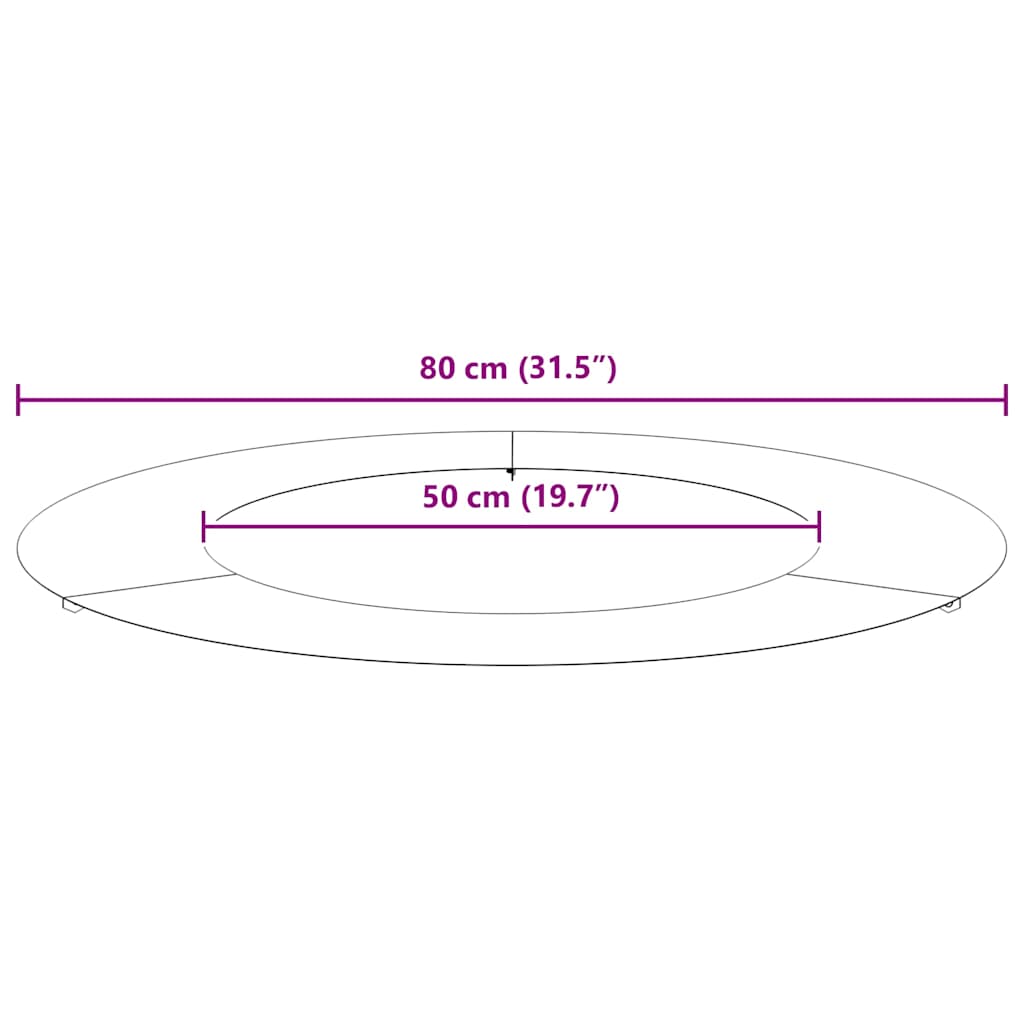 Anello piatto per albero Antracite Ø50 / 80 cm Acciaio