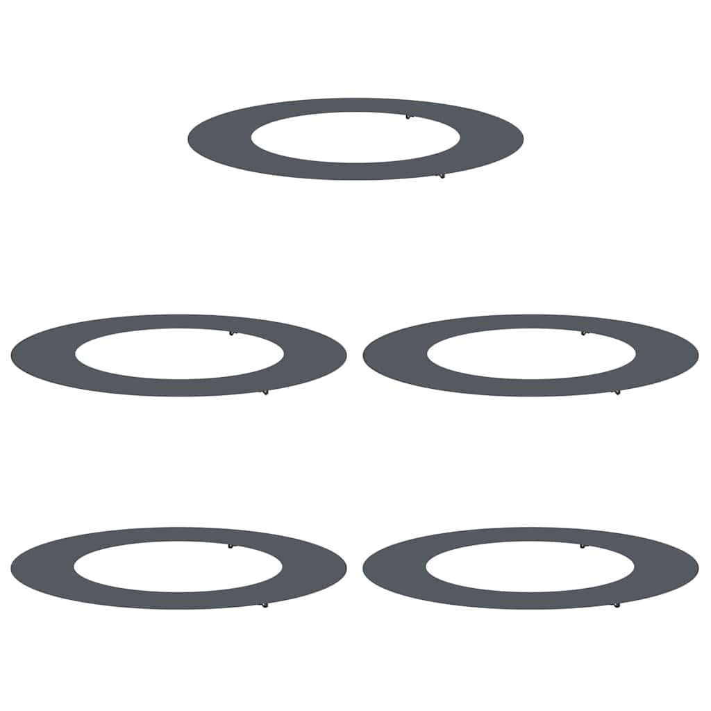 Anelli di Albero Piatto 5 pcs Antracite Ø50 / 80 cm Acciaio