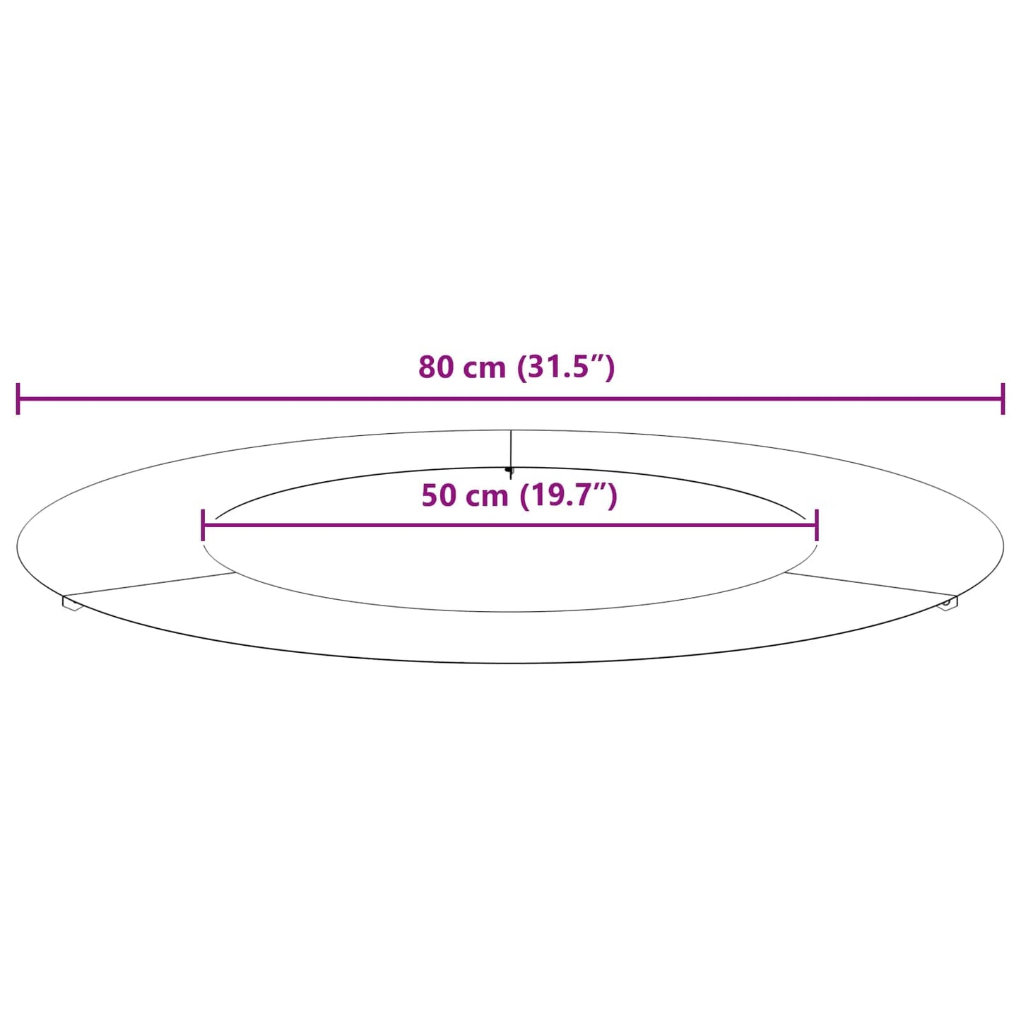adatto per Anello d'Albero Piatto Marrone Ø50 / 80 cm