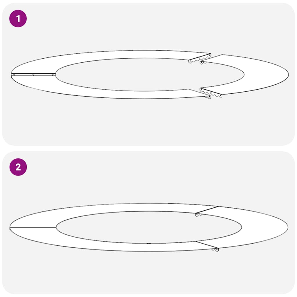 Anelli di Albero Piatto 5 pcs Bianco Ø60 / 90 cm Acciaio