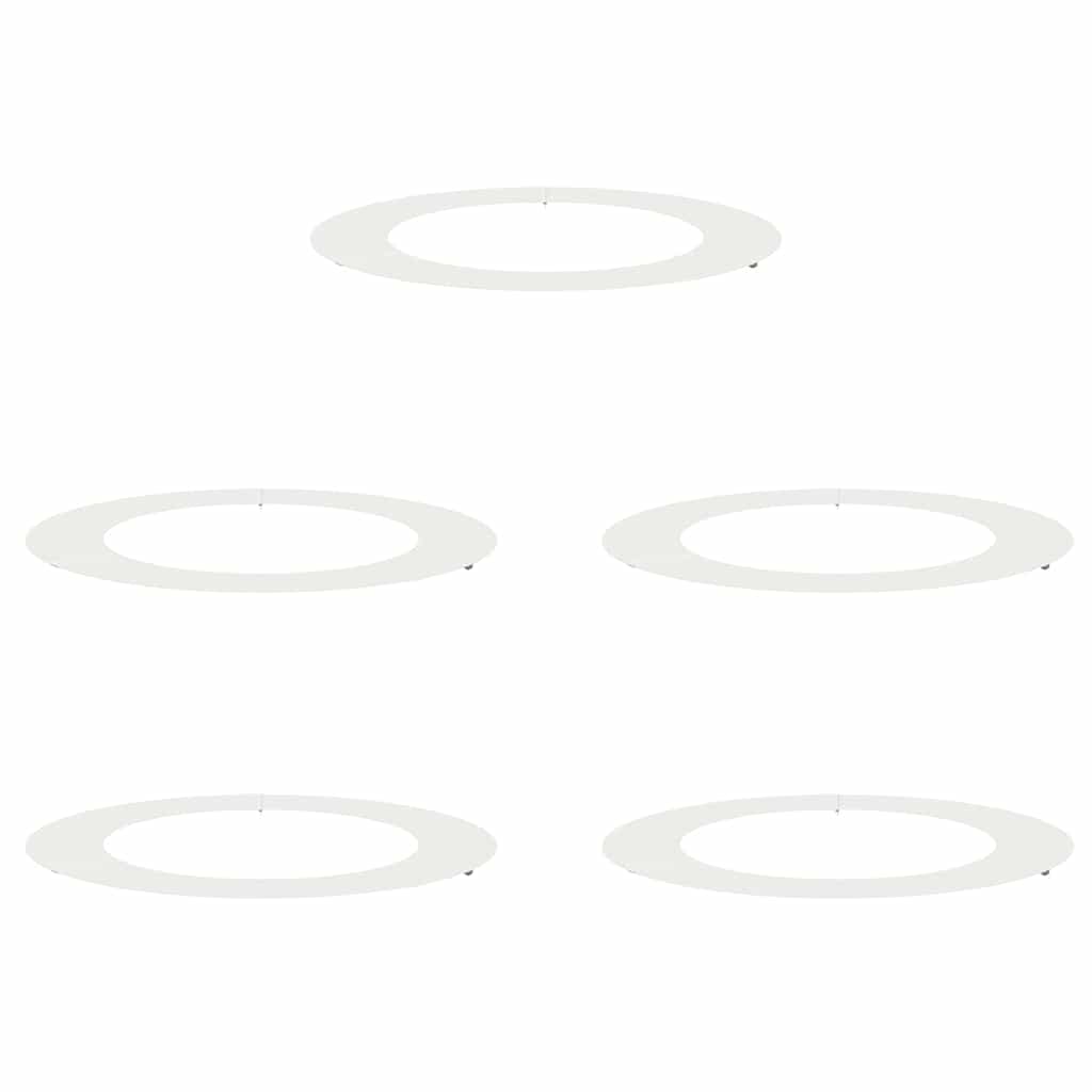 Anelli di Albero Piatto 5 pcs Bianco Ø60 / 90 cm Acciaio
